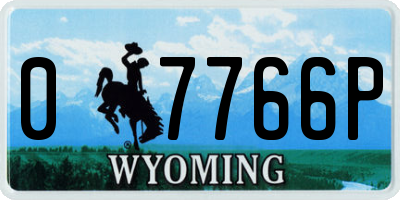 WY license plate 07766P