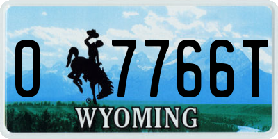 WY license plate 07766T