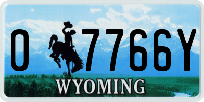 WY license plate 07766Y