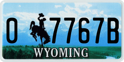 WY license plate 07767B