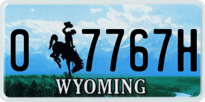 WY license plate 07767H