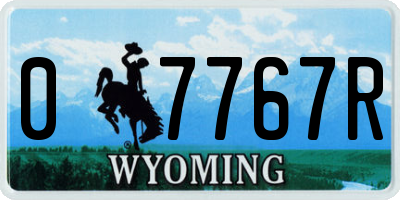 WY license plate 07767R