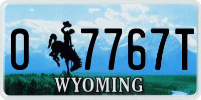 WY license plate 07767T