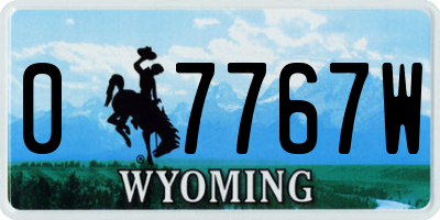 WY license plate 07767W