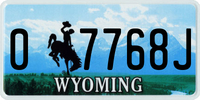 WY license plate 07768J