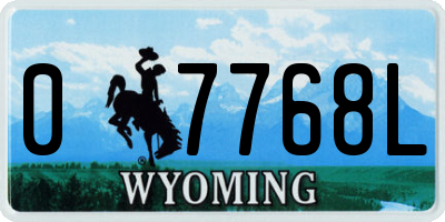 WY license plate 07768L