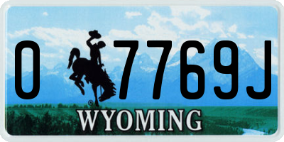 WY license plate 07769J