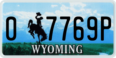 WY license plate 07769P