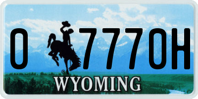 WY license plate 07770H