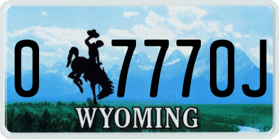 WY license plate 07770J