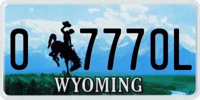 WY license plate 07770L