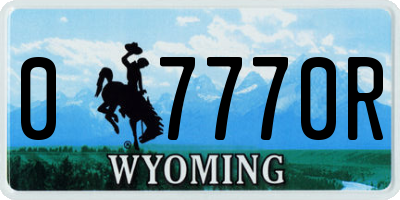 WY license plate 07770R