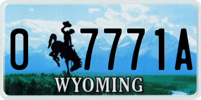 WY license plate 07771A