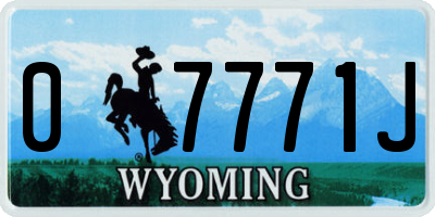 WY license plate 07771J
