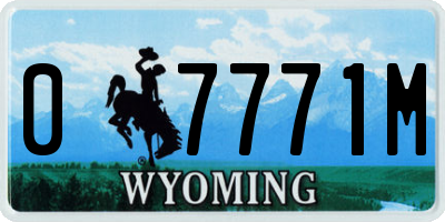 WY license plate 07771M