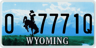WY license plate 07771Q