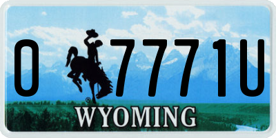 WY license plate 07771U