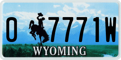 WY license plate 07771W