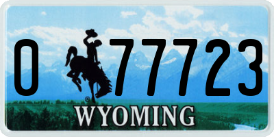 WY license plate 077723