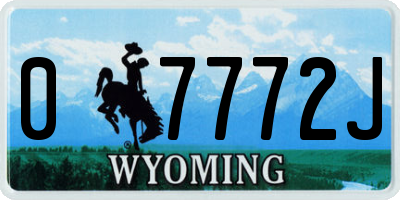 WY license plate 07772J