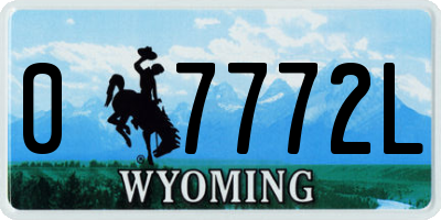 WY license plate 07772L