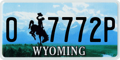 WY license plate 07772P
