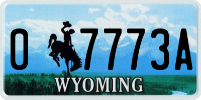 WY license plate 07773A