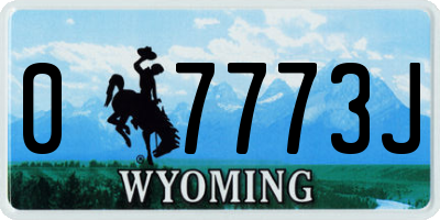 WY license plate 07773J