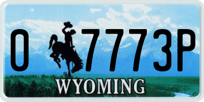 WY license plate 07773P