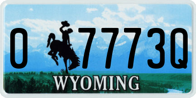WY license plate 07773Q