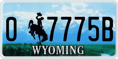 WY license plate 07775B