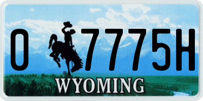 WY license plate 07775H
