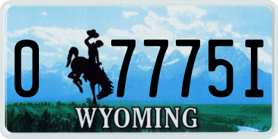 WY license plate 07775I