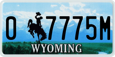 WY license plate 07775M
