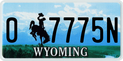 WY license plate 07775N