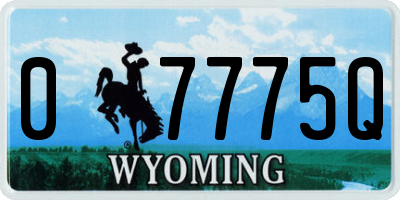 WY license plate 07775Q
