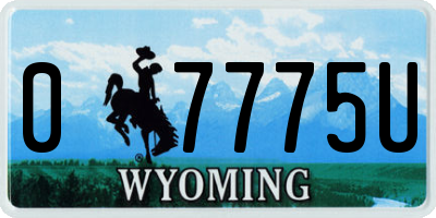 WY license plate 07775U