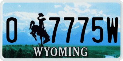 WY license plate 07775W