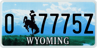 WY license plate 07775Z
