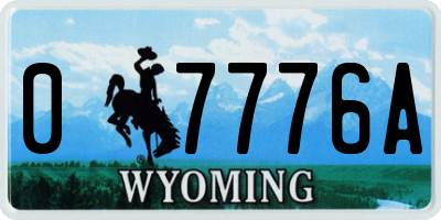 WY license plate 07776A