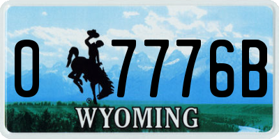 WY license plate 07776B