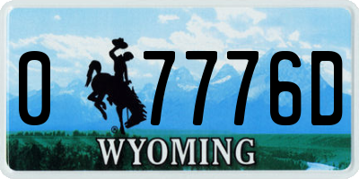 WY license plate 07776D