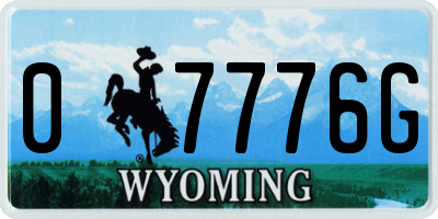 WY license plate 07776G