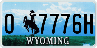 WY license plate 07776H