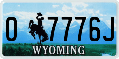 WY license plate 07776J
