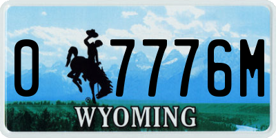 WY license plate 07776M