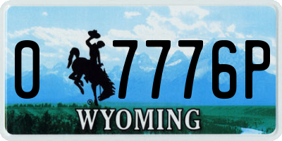 WY license plate 07776P