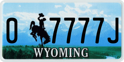 WY license plate 07777J