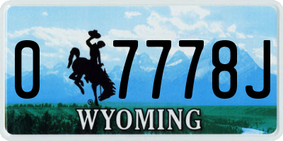WY license plate 07778J