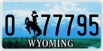 WY license plate 077795